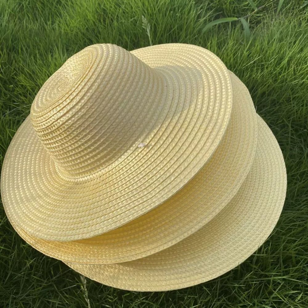 Bucket Hat Straw - Sommerlicher Strohhut mit breiter Krempe, winddichtem